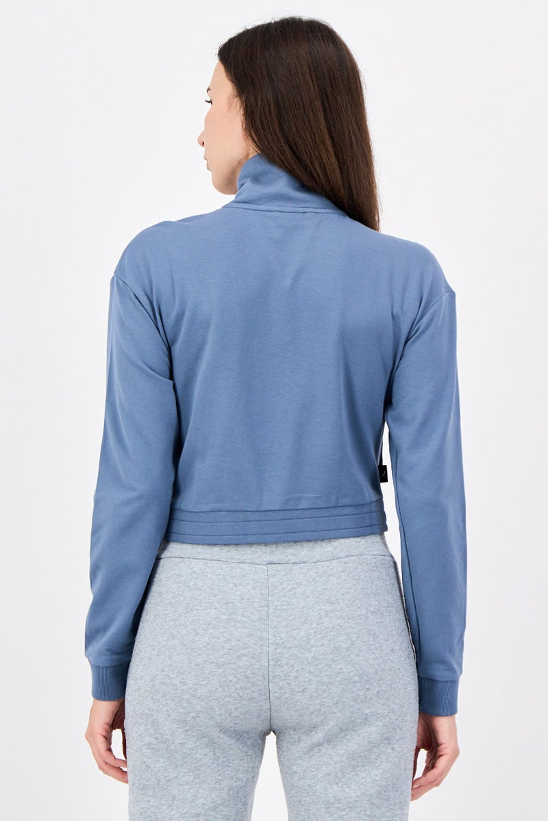 PUMA Women Sportswear Fit Long Sleeve Outdoor Cropped Sweatshirt, Slate Blue - Image 2